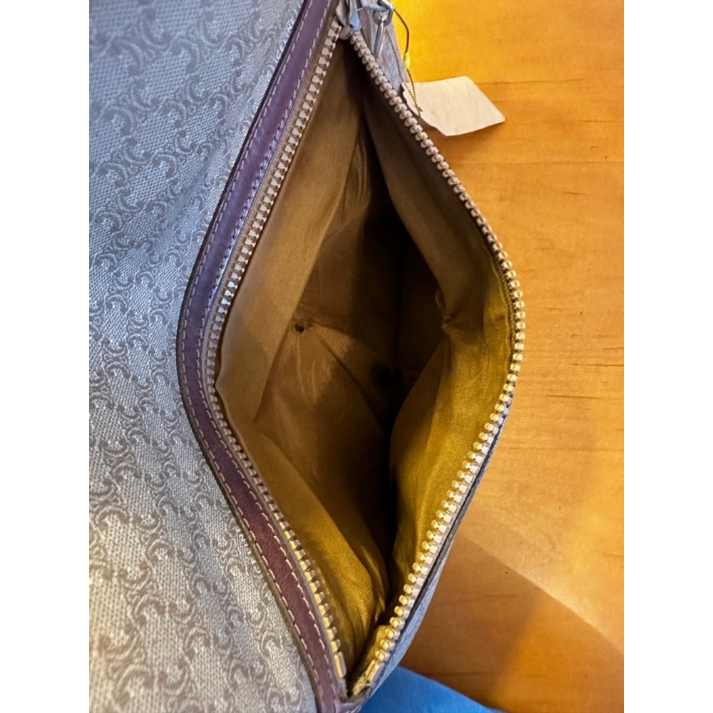 Celine Beige Brown Macadam Clutch. GUC. - Picture 9 of 16